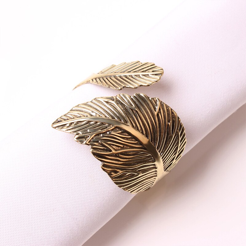 Anneau de serviette en plume créative, 1 pièce, porte-boucle, pour fête de mariage, maison, hôtel, décoration de Table