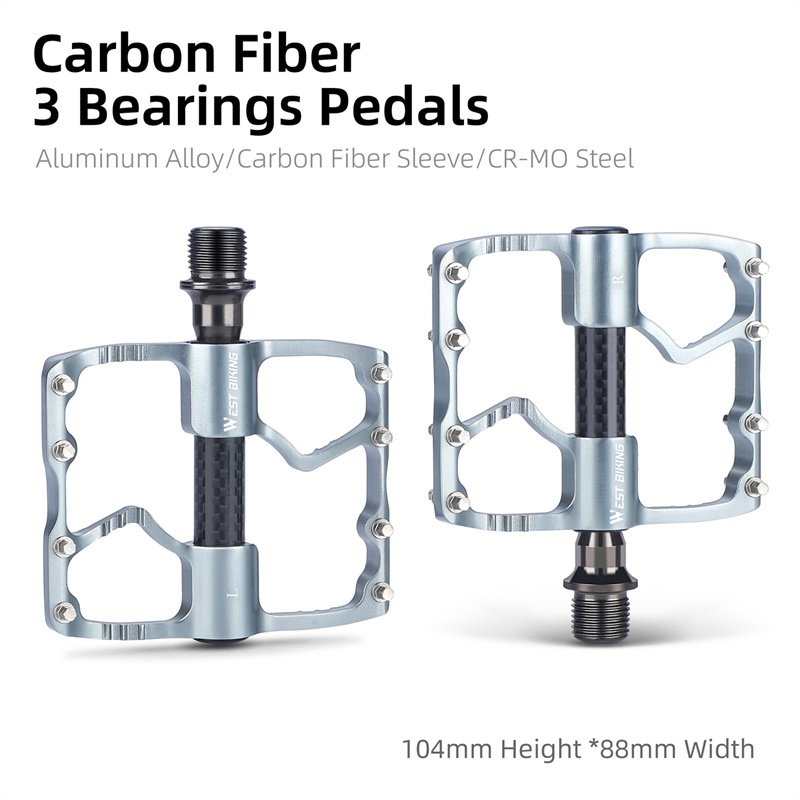 West Bike Mtb Pedaal Ultralichte Mountainbike Carbon Fiber Pedaal 3 Lagers Racefiets Pedaal Anti-Slip Racefietsen Pedalen: YELLOW