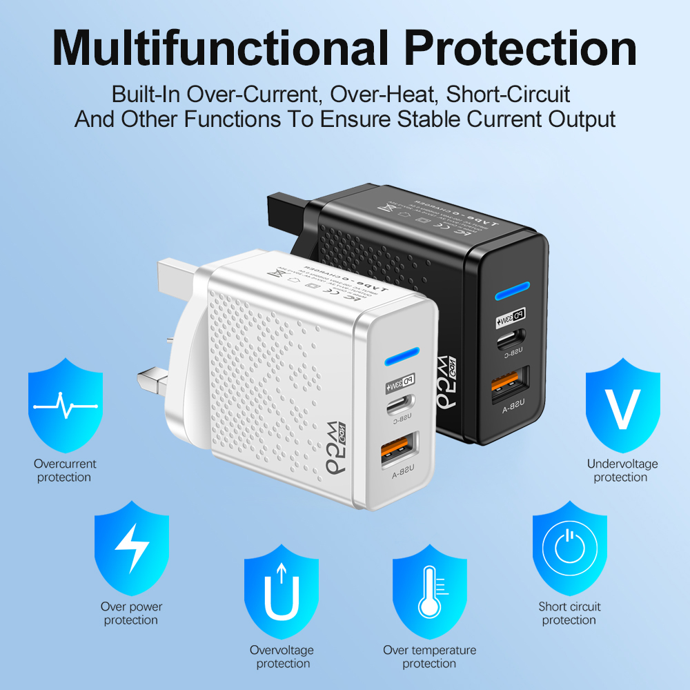 65W GaN Charger EU US Plug Adapter Laptop Fast Charging For iPhone USB Type C Quick Charger Mobile Phone USB Charger