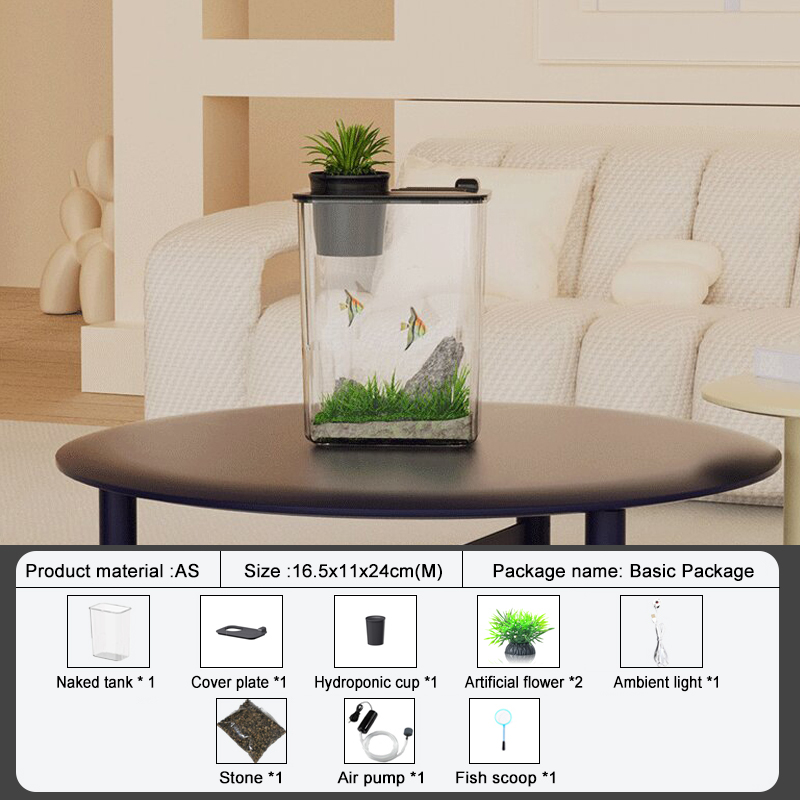 Acquari trasparenti in acrilico Plexiglass resistente agli urti Soggiorno su piccola scala Paesaggio Serbatoio ecologico Acquari e acquari: marina militare Blu