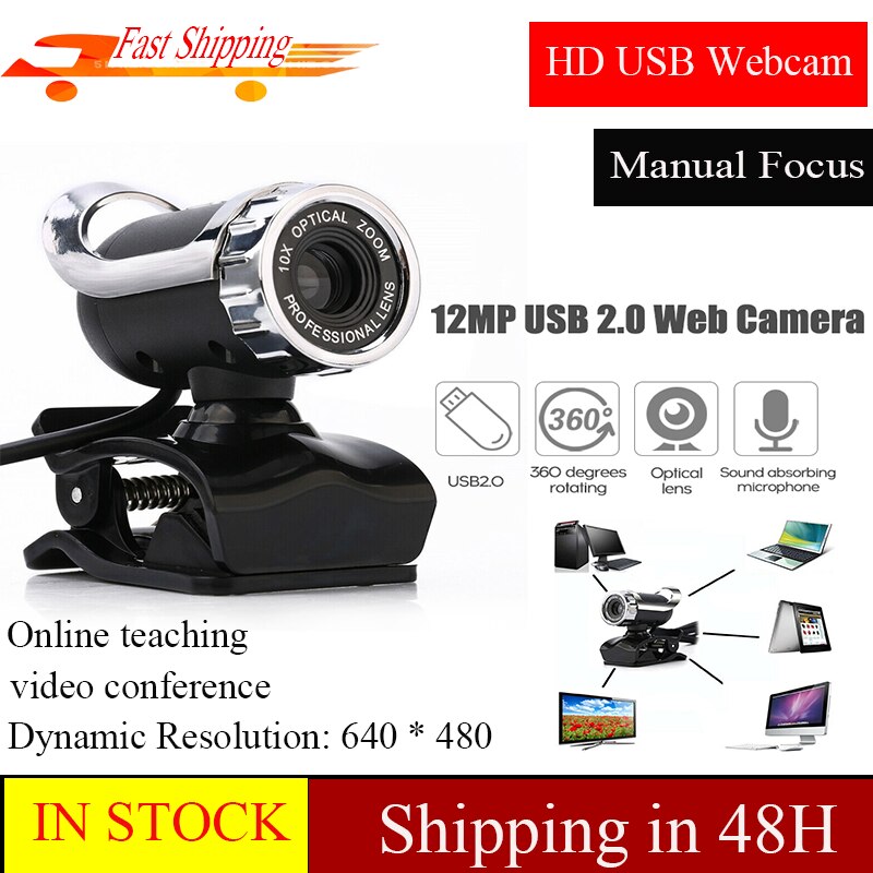 Usb 2.0 12.0 megapixel webcam câmera web digital 360 graus clip-on com microfone webcam para computador portátil webcam 4 k: Model 1