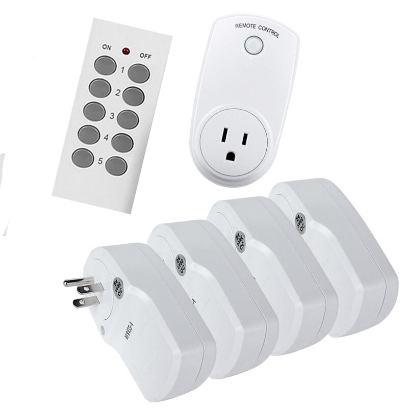 1/2/3/4/5PCS US Plug Smart Switch Socket AC 110V-230V Remote Control Outlet Wireless Switch Socket for Household Appliances: 5 PCS Socket