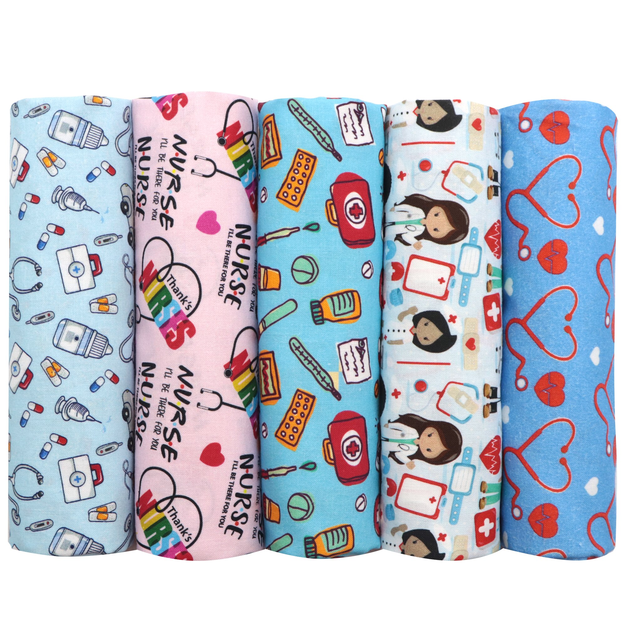 50*140cm 5Entwürfe/einstellen Krankenschwester Gedruckt 100% Baumwolle Stoff NäHenne Kleidungsstück Kleidung Quilten Patchwork Stoff Tilda puppe, 1Yc12650