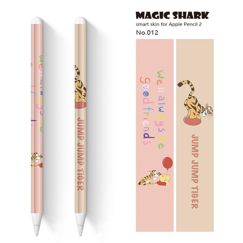 Magic Shark 2pcs/lot for Apple Pencil 2 Stickers Scratchproof Cute Cartoon Ultra Thin Stickers Touch Stylus Pen Sticker Paper: 012