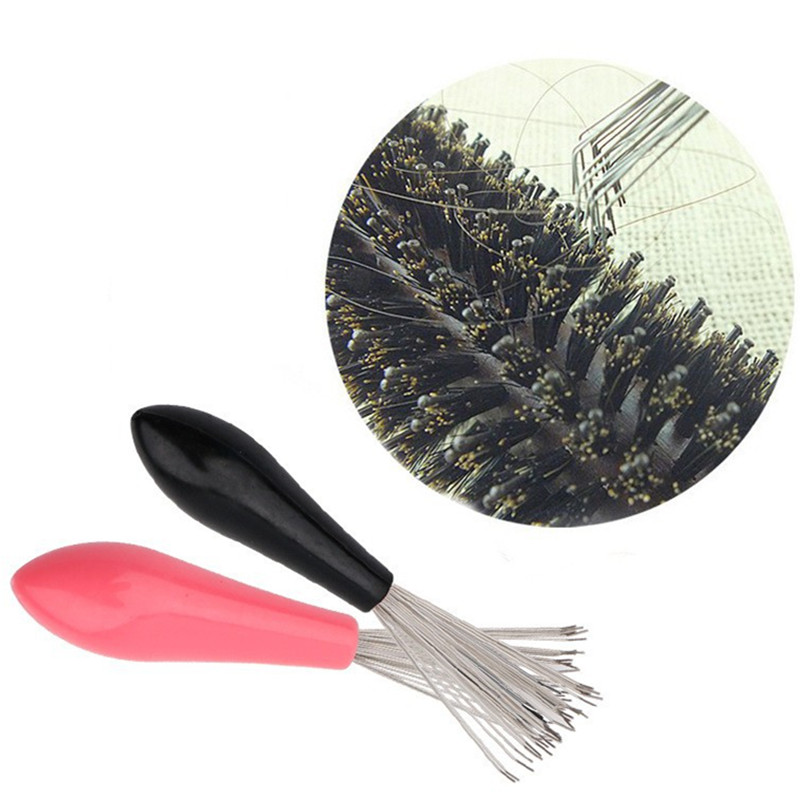 Limpiador de cepillo de pelo con peine, mango de plástico, removedor de cepillo de limpieza, herramientas de belleza integradas, productos de limpieza, suministros de limpieza