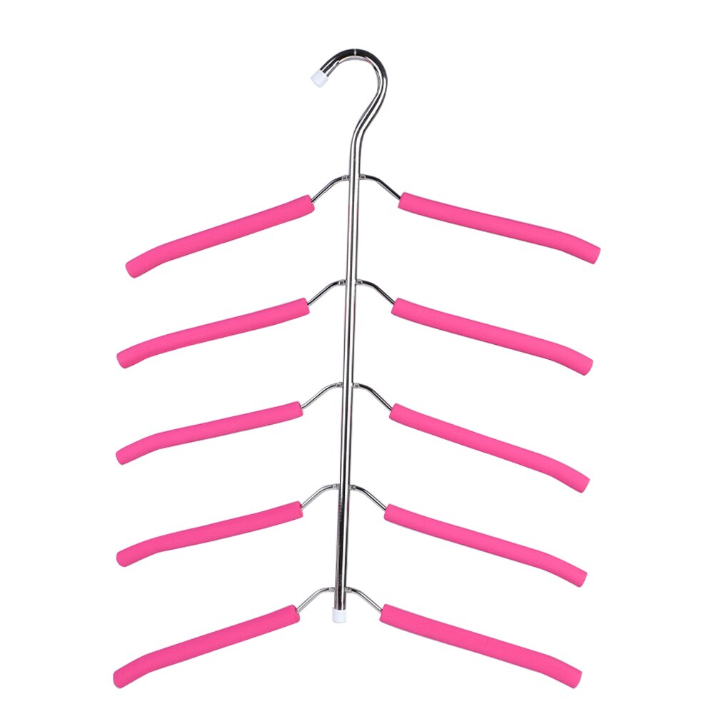 Multilayer Hanger Rvs Kleding Magazijnstellingen Thuis Kleding Opslag Houder Rekken Garderobe Droogrek: Pink 5 layers
