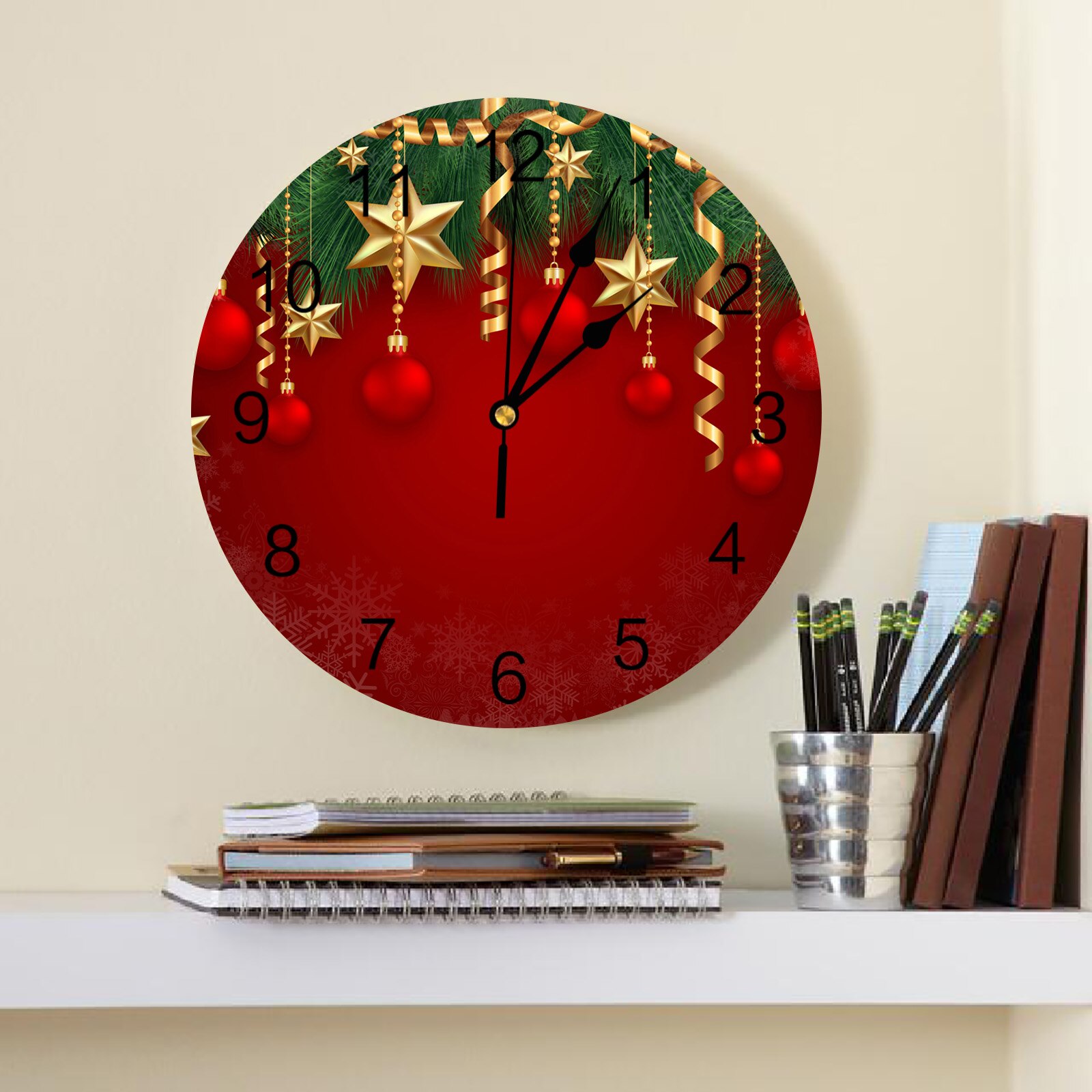 Christmas Decoration PVC Wall Clock Home Decor Wall Clock Modern Living Room Decor Wall Digital Clock