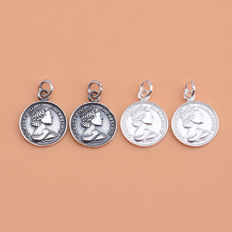 925 en argent sterling bijoux à bricoler soi-même accessoires reine britannique pièce pendentif faisant bracelet collier pendentif accessoires