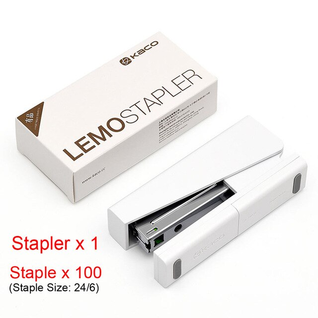 Original Xiaomi Mijia Kaco LEMO Stapler 24/6 26/6 with 100pcs Staples for Paper Binding Business School Office Use: Set 1