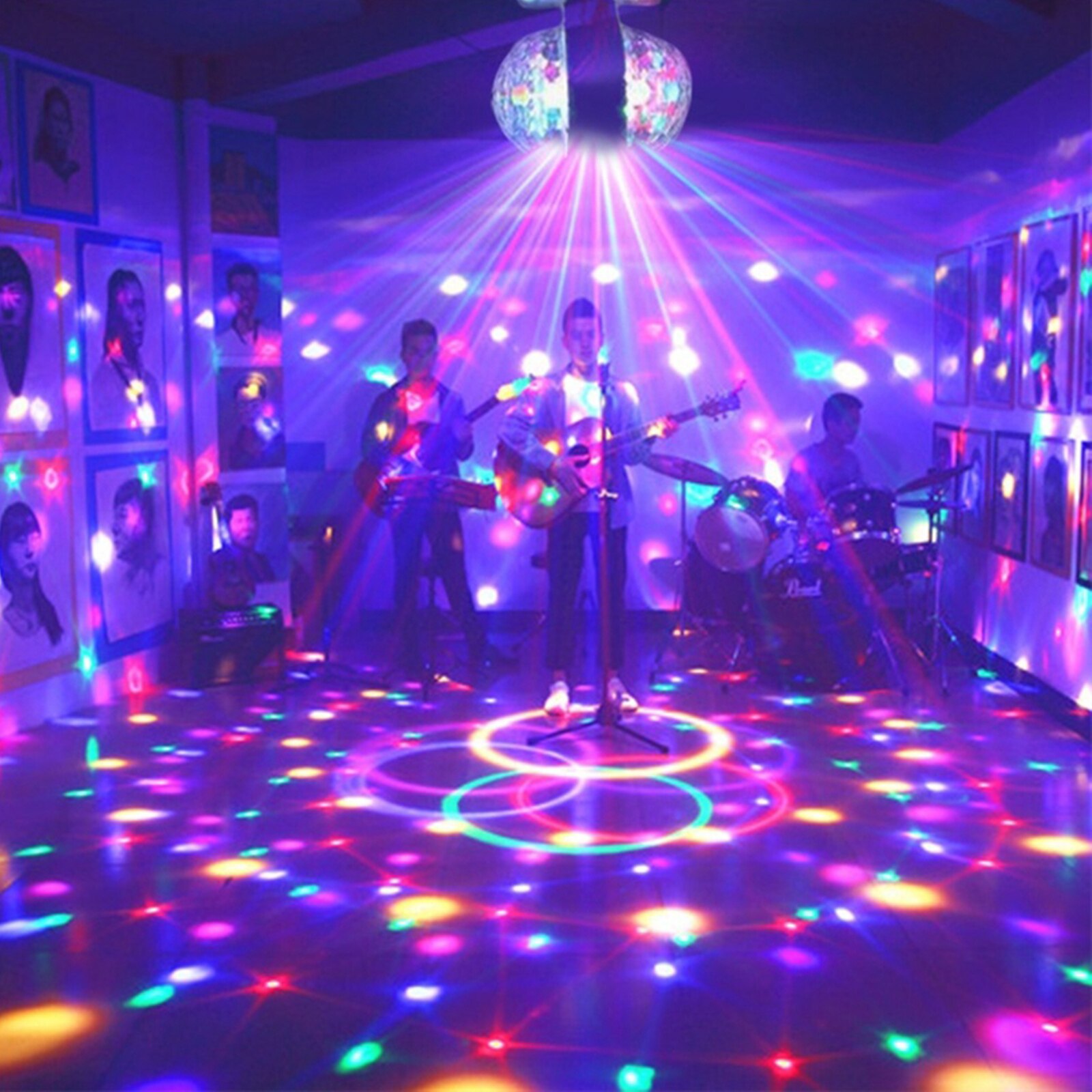 DJ Disco RGB 6W Light Crystal Ball Bulb Two-Head Effects Lighting Decor