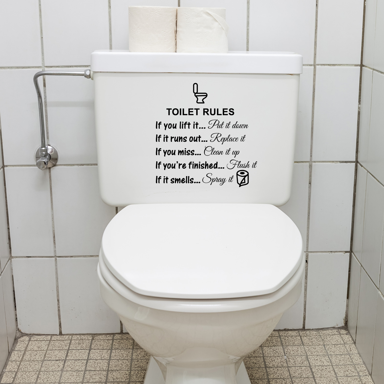 Toiletregels Badkamer Muurdecoratie Stickers, DIY Verwijderbare Vinyl Art Badkamer Decoratie Muur Citaten Stickers Bord Voor Deur Woonkamer
