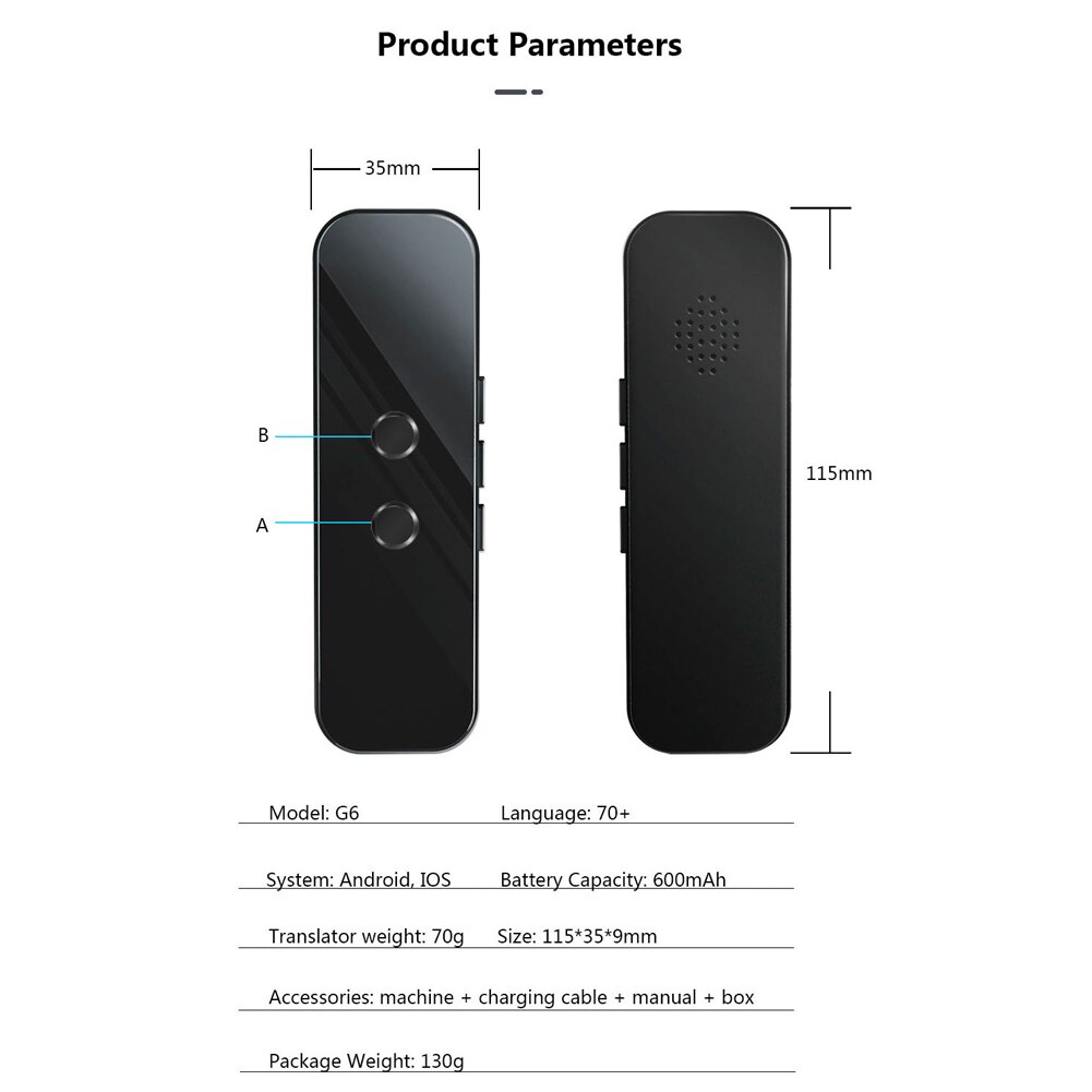 スマート音声翻訳ポータブル 3 1 で音声/テキスト/写真 bluetooth サポート 70 + 言語翻訳デバイス電子