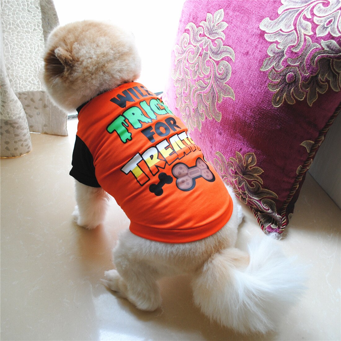 Kleding voor huisdieren, bedrukte puppy, hondenkostuum, cartoonkleding voor huisdieren, kleine honden, kerstkleding voor huisdieren, katten, honden, chihuahua's