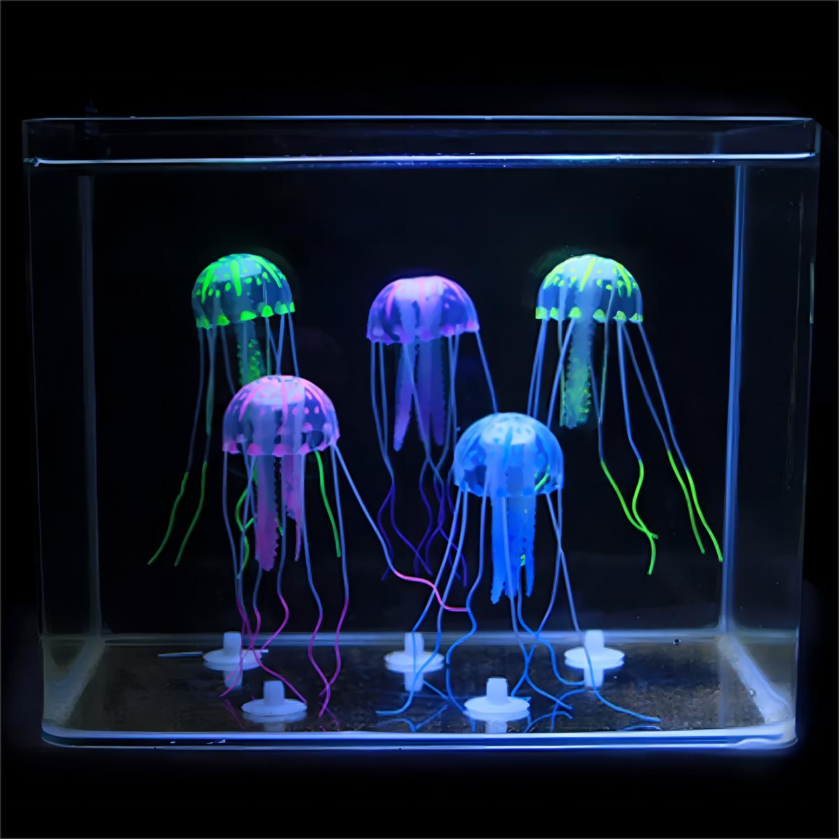 Méduse fluorescente artificielle, 1 pièce, décoration d'aquarium en Silicone, Simulation de paysage, aquarium rouge, aménagement paysager
