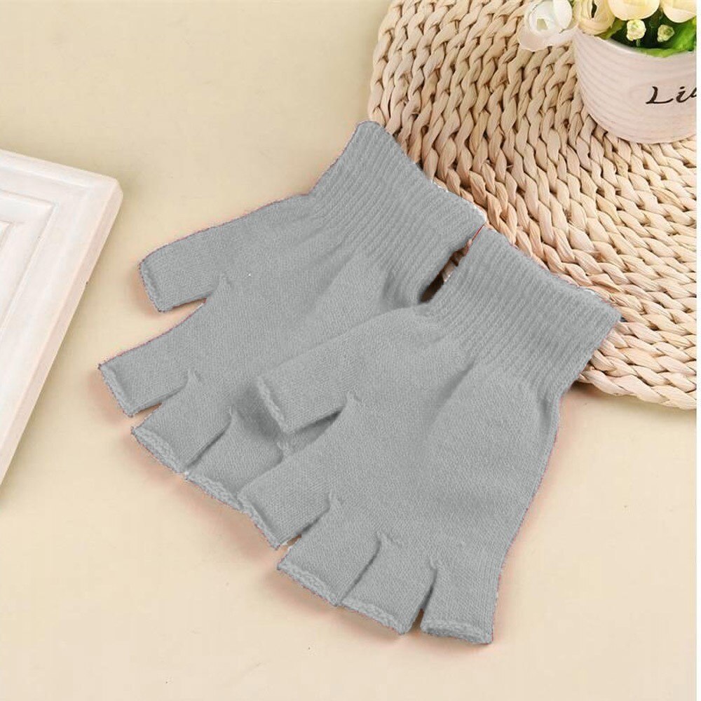 Unisex Winter Glove Mitten Fingerless Knitted Crochet Half-finger Adult Warm Winter Fingerless Glove Guantes Invierno Mujer #W3