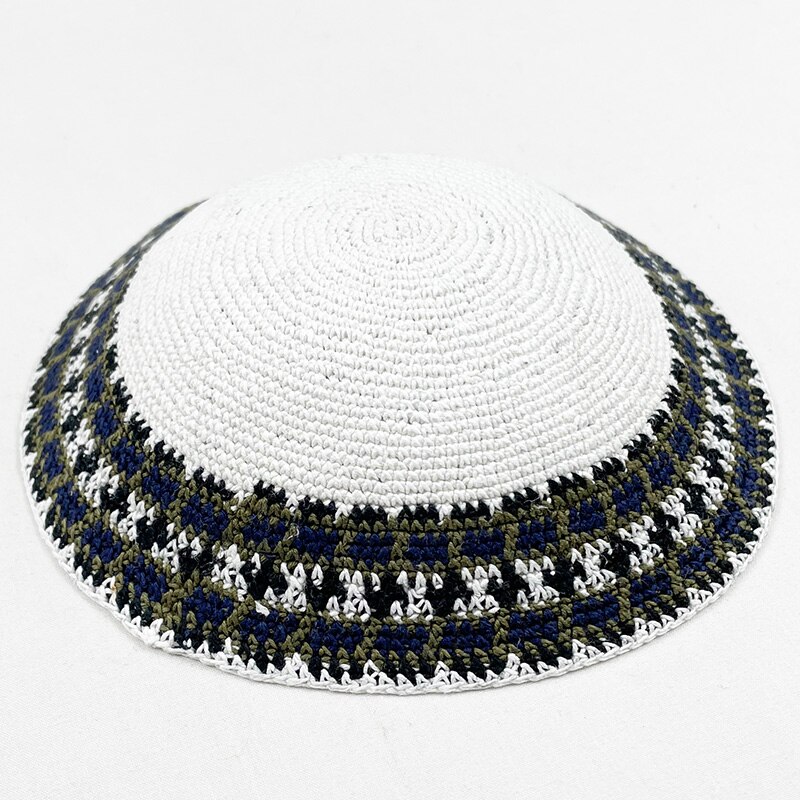 Jewish Kippa 17cm Knitted Cotton Kippah Yarmulke Skullcap: 13