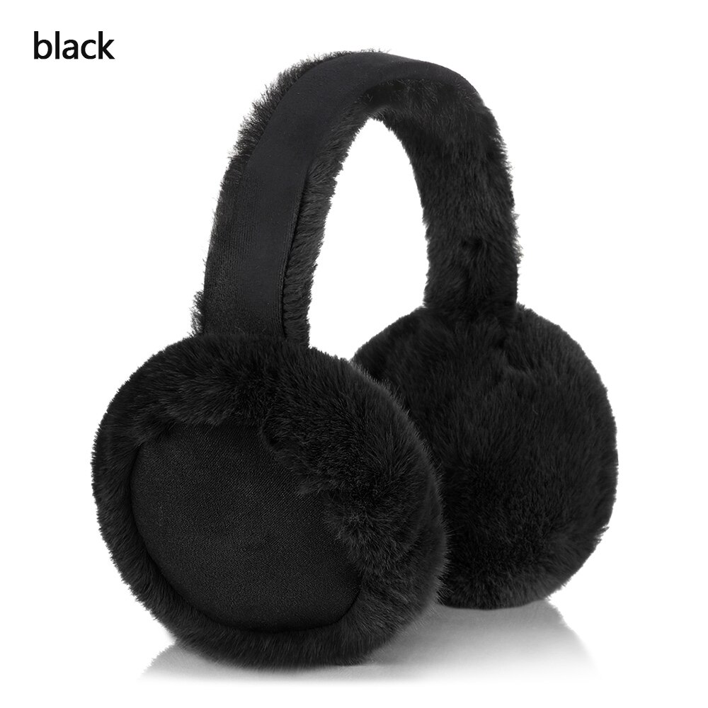 Damskie zimowe ciepłe futerkowe nauszniki jednokolorowe miękki pluszowy nauszniki ochraniacze uszu odkryty wiatroszczelny utrzymuj uszy ciepłe