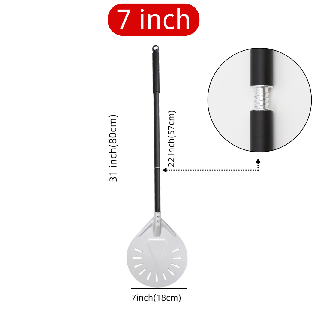 12 13 14 & 7 Inch Pizza Schil Lange Steel Draaien Peddel Aluminium Pizza Turner Bakken Tool Geperforeerde Keuken accessoires