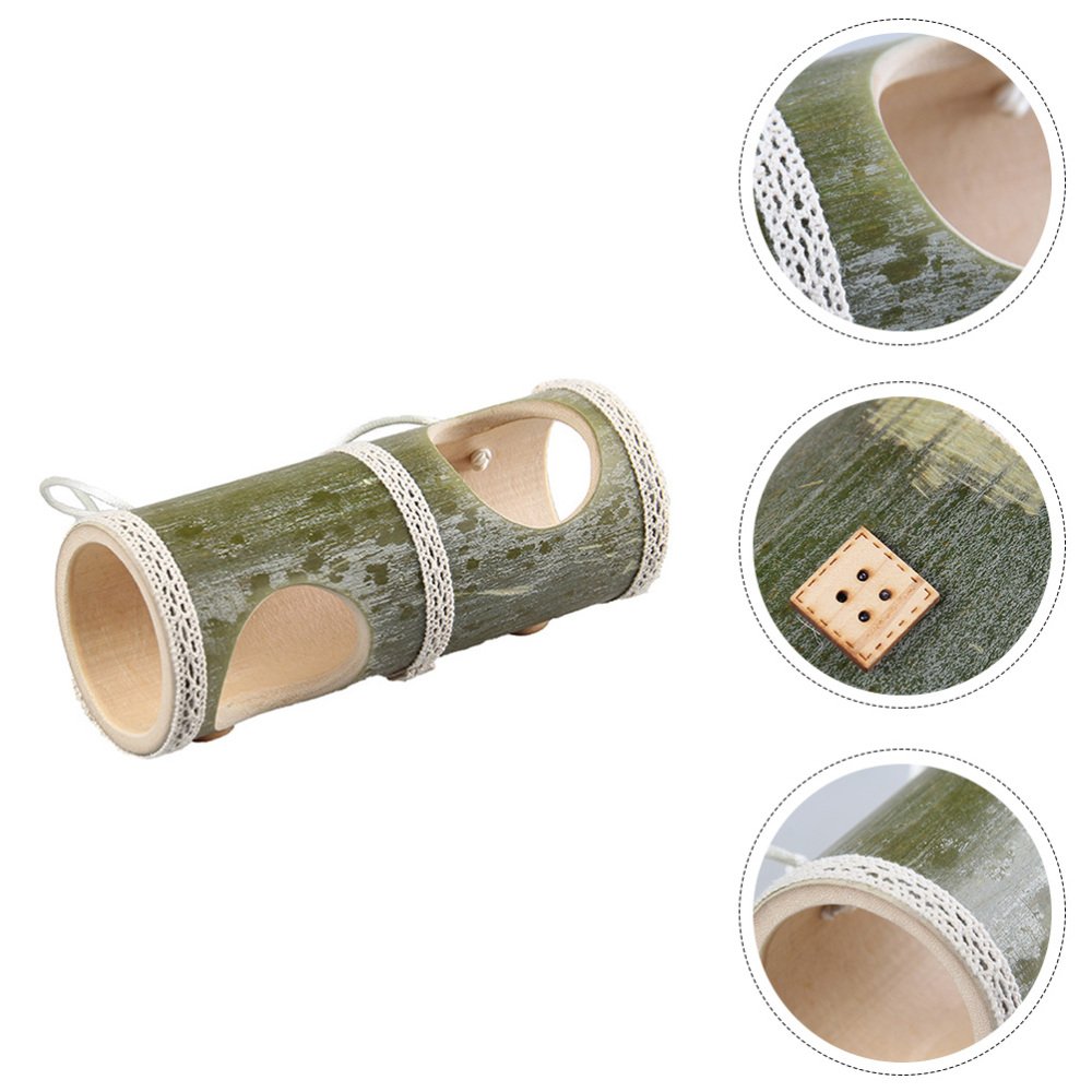 Tunnel en bois de bambou pour Hamster, Tube exquis, couleur aléatoire, 1 pièce