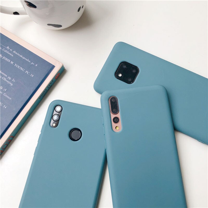 Meer Blauw Matte Soft Tpu Shockproof Case Voor Iphone 6 7 8X11 Xs Xr Max Pro Plus Frosting cover Coque