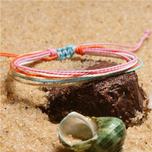 DIEZI Böhmen Ethnische Männer Weben Regenbogen glück freundschaft Armband Für Frauen Handgemachte Seil Armbänder Pulseras Mujer Schmuck: pink orange sky blue