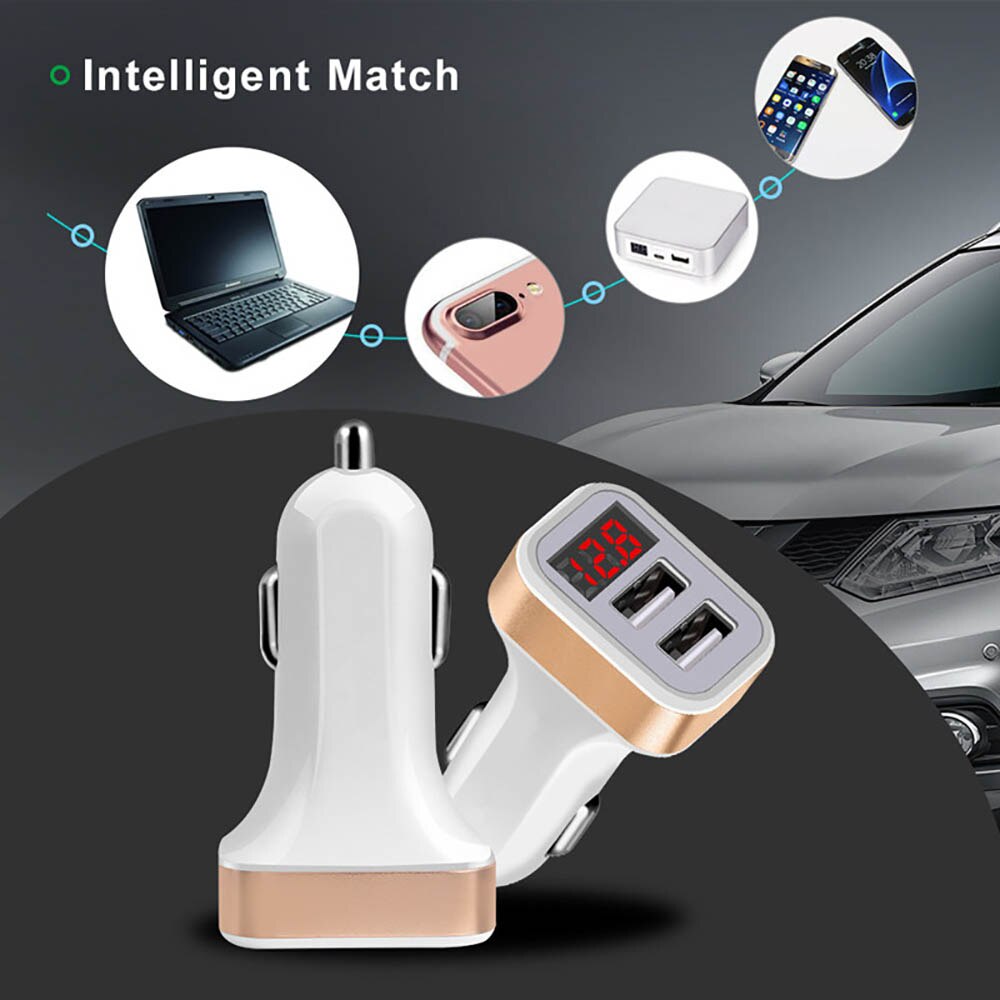 LED Auto Telefon Ladegerät Dual USB Schnelle Ladegerät USB Auto Ladegerät Zigarette Leichter 5V 2,1 EIN Fahrzeug Auto Ladegerät für praktisch Ich bin Auto