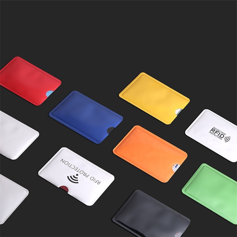 Anti Scan RFID Sleeve Protector Anti Theft Credit ID Card Aluminum Foil Holder Anti-Scan Card Sleeve