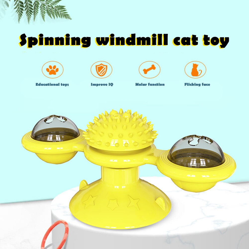 Windmill Cat toy Puzzle Train Turntable Teasing cat toys interactive with Catnip Cat Scratching Tickle Pet ball toys Cat Supplie