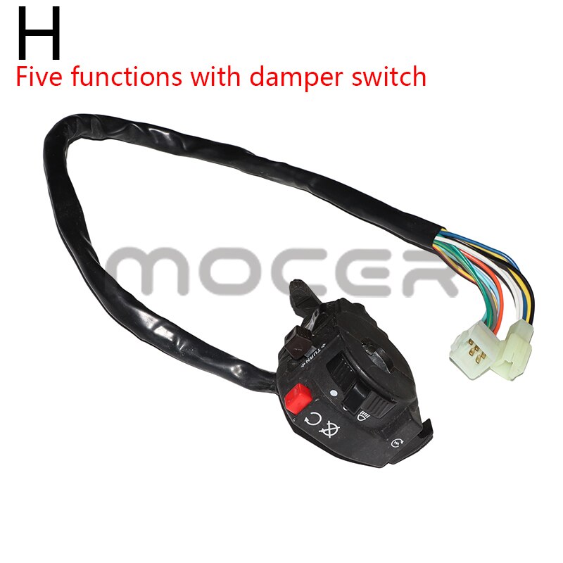 Universal 22mm Motorcycle Switches Motorbike Horn Button Turn Signal Electric Fog Lamp Light Start Handlebar Controller Switch: H