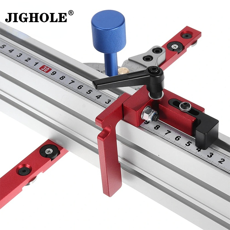 Table Saw Precision Miter Gauge System Aluminum Miter Track Fence for Maximum Stock Support and a Repetitive Cut Flip Stop