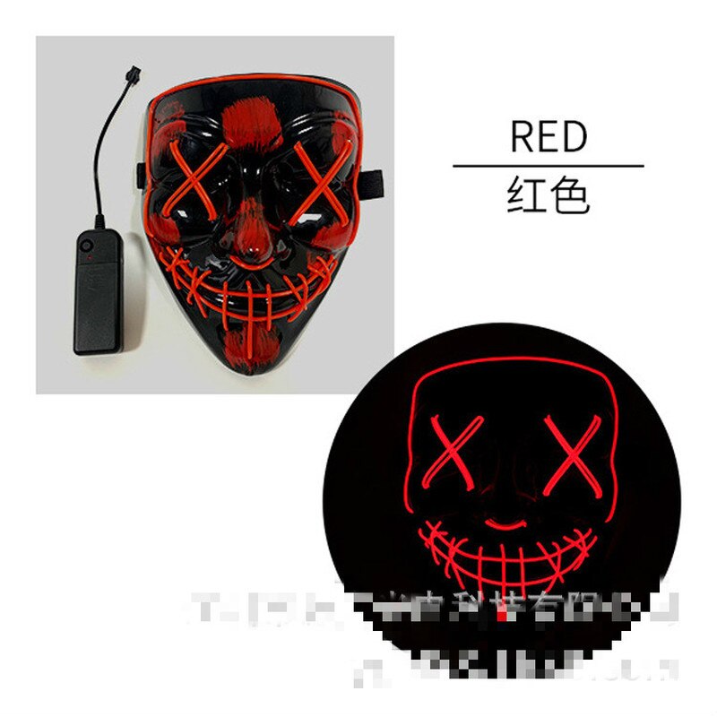 Halloween Luminous Mask Glitter Blood Horror Thriller LED Party Mask Party Mask Luminescent Carnival Light Mask: RED