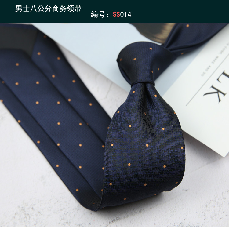 Krawatte Gravatas gewebte 8 cm gestreifte Krawatte Hochzeitsaccessoires Blau Mann Punkt passen Gruppe Party Büro Krawatten: Braun
