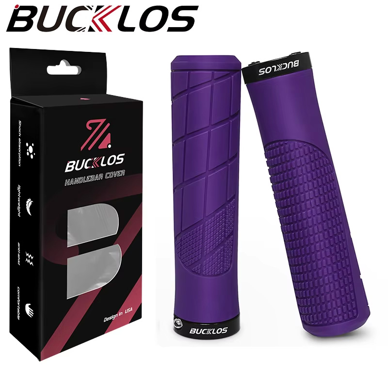 BUCKLOS Bicycle Handlebar Grip Ruber Bike Handle Bar Grips Shock Absorbing Lockable MTB Cuffs Cycling Accessories: Moss Green