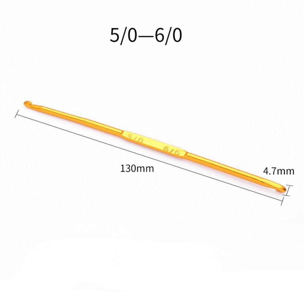 Ganchos de ganchillo de doble extremo, agujas de ganchillo doradas, agujas de tejer para suéter, tejido artesanal, herramienta de ganchillo hecha a mano, 1 piezas: Castaño