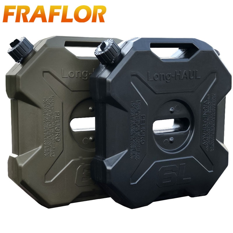 Bidon de rechange pour moto, 6l, vert et noir, Jerrycan, réservoir d&#39;essence et d&#39;huile, pichet de carburant, support de réservoir en plastique
