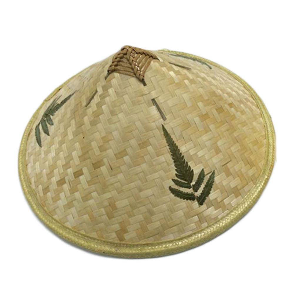 Chapeau de pêcheur en bambou parasol et imperméable tissé à la main style chinois chapeau de soleil adulte et enfants peuvent voyager chapeau de paille: Default Title
