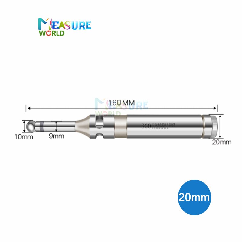 Electronic Edge Finder 16mm Shank 16mm 20mm 32mm Probe with LED&amp;Beep Quickly Locate Work Edges Total 110mm For CNC Milling Gauge: 20mm handle