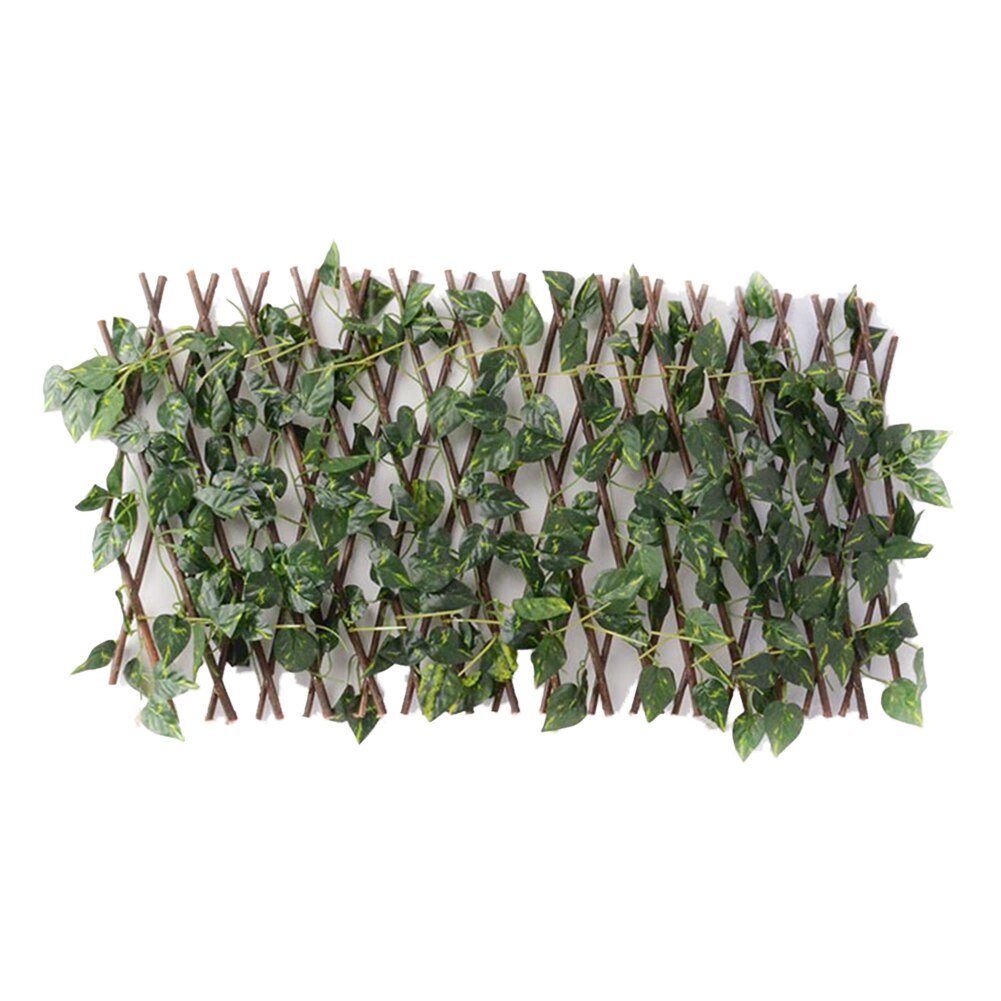 Artificial Garden Plant Fence Privacy Fence Screen Expanding Leaf Trellis Wooden Hedge Fence for Outdoor Garden Decor