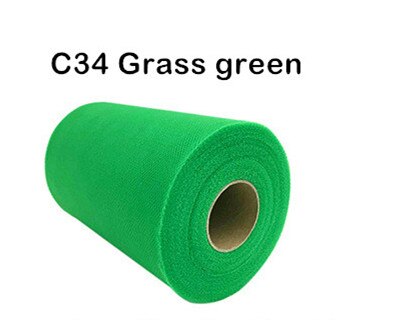 Tissu Tutu bobine de Tulle coloré 6 pouces x 100 Yards, jupe Tutu, nœud pour fête de mariage, artisanat: grass green C34
