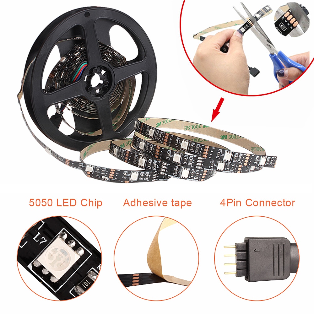 Bluetooth RGB LED Strip Licht SMD5050 5M 1M 2M 3M 4M 0.5M Diode Tape flexibele Neon Ledstrip Lint LED Strip USB 5V TV Backlight