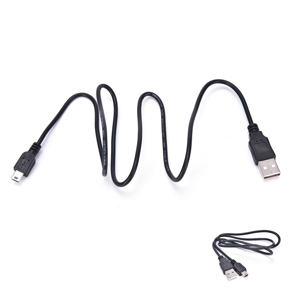 Sync & Charge Lead Type 1Pc A to 5 Pin B Phone MP3 Charger 1m Long MINI USB Cable