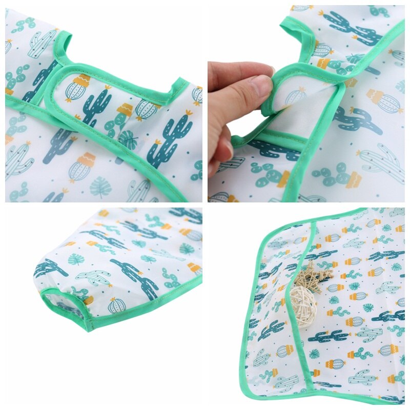 Unisex Infantili del bambino Del Bambino Del Grembiule Alimentazione Accessori Impermeabile Del Fumetto A Maniche Lunghe Bib Panni Del Burp Bambini