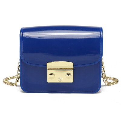 Colorful Summer Girls Mini PVC Jelly Purse Fit for Both Adult and Children Women Cross Body Chain Bags Baby: Royal blue