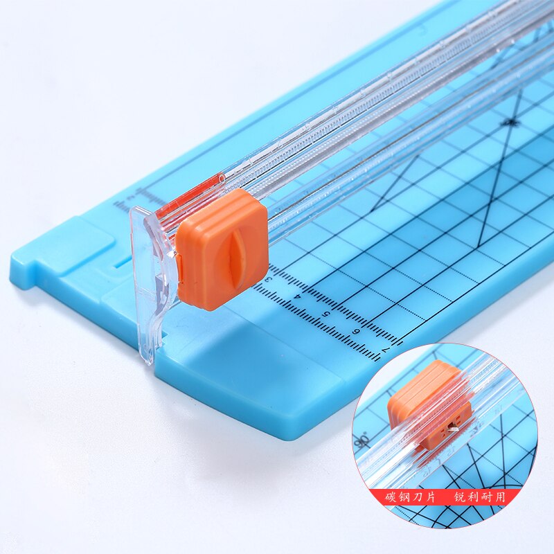 Portable Precision Paper Cutter Safety Cutting Mat Ruler for A4 A5 Paper Photo Label Scrapbooking Trimmer for Office School Kids