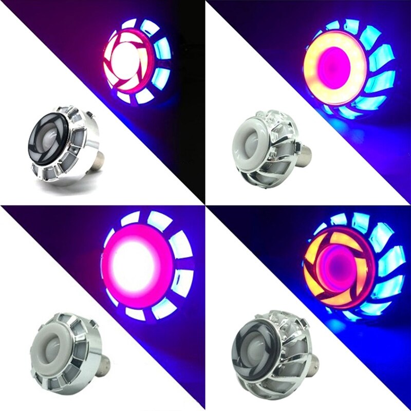 Farol de motocicleta com olho de anjo, 1 peça, luzes traseiras, led, acessórios para moto, lâmpada de freio universal