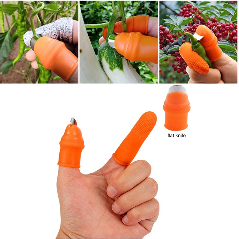 Protège-doigts en Silicone avec lame pour Fruits, légumes, couteau à pouce, protège-doigts, Gadgets de cuisine, accessoires de cuisine, 1 ensemble