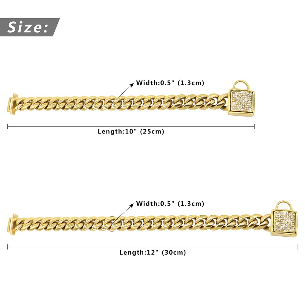 Stainless Steel Cat Pet Chain Collar Punk Cool Puppy Dog Neck Chain Collar Silver Gold Show Collar for Cats Small Dogs