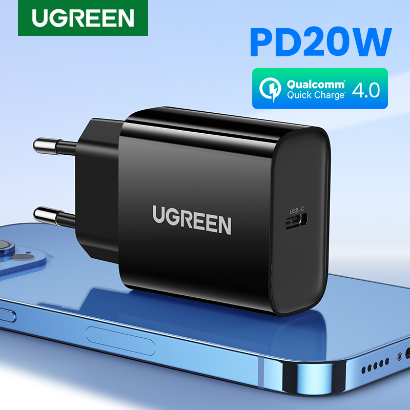 UGREEN PD Ladegerät 20W QC 4,0 QC 3,0 USB Typ C Schnelle Ladegerät Schnell Ladung 4,0 3,0 QC für iPhone 13 12 Pro Xs 8 Xiaomi Telefon Ladegerät