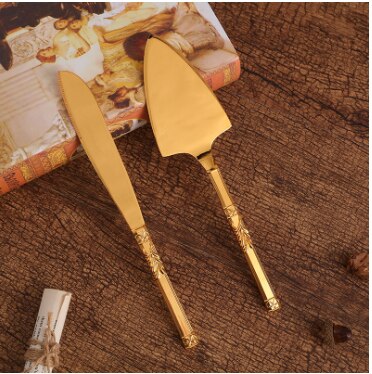 Utensilios de cocina occidental para hornear, juego de de boda de dos piezas con mango hueco, pala triangular para pizza, pastel, cuchillo de postre: 9