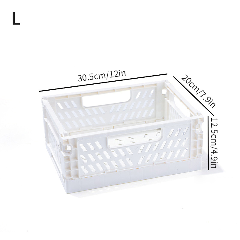 Table Top Folding Storage Basket Stackable Makeup Jewellery Toys Box Cosmetic Container Desktop Holder Crate Folding Box Basket: Light Grey